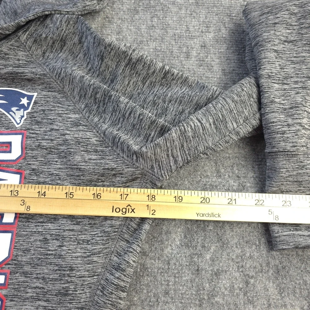 New‎ England Patriots Jacket Womens Small NFL Apparel Gray Solid Full Zip Hooded